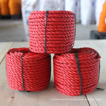 PE Twisted colored rope pe 3/4 strand twisted rope